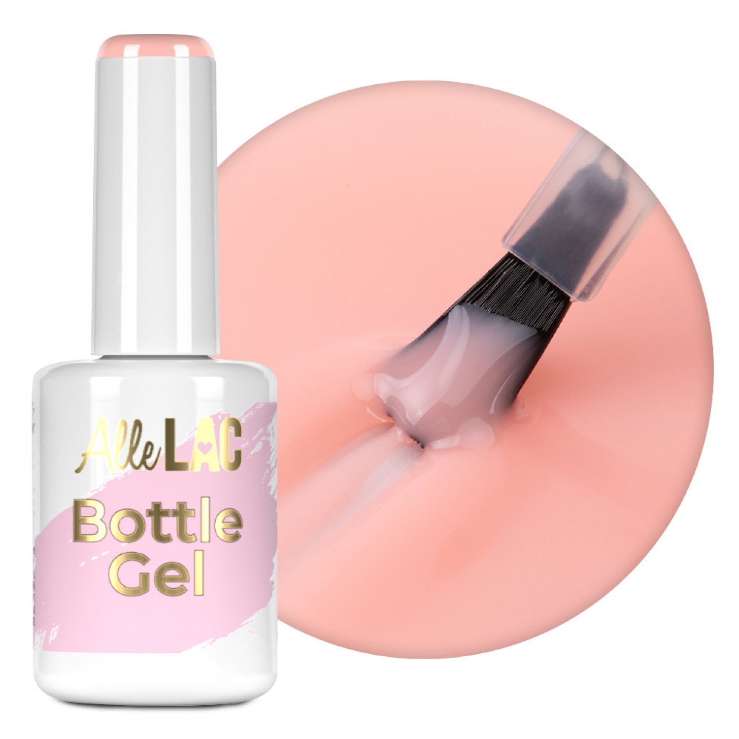 Bottle Gel AlleLac Peachy Pink 15g Nr.6 Gel Constructie / Cover