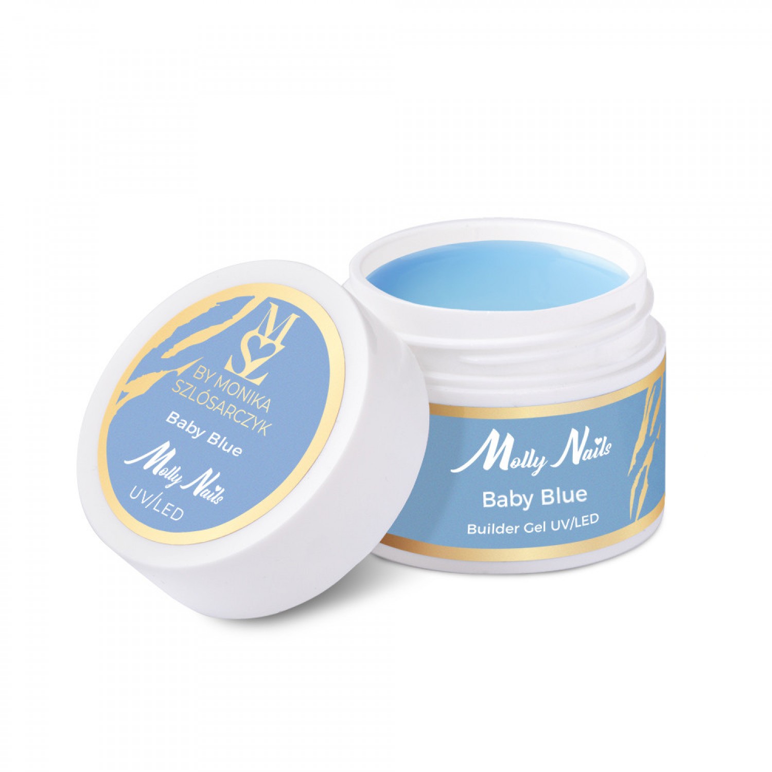 Builder gel Molly Nails Milky Dreams Baby Blue by Monika Szlósarczyk HEMA Free-15 g Gel Constructie / Cover