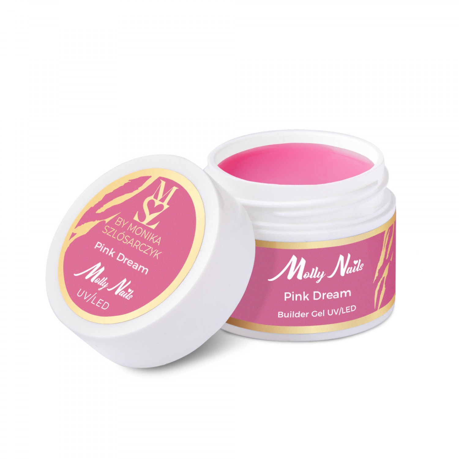 Builder gel Molly Nails Milky Dreams  Pink Dream  by Monika Szlósarczyk HEMA Free- 15 g Gel Constructie / Cover