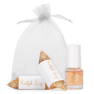 Ulei de cuticule  cu parfum de scortisoara si fudge intr-o punga decorativa, 5 ml