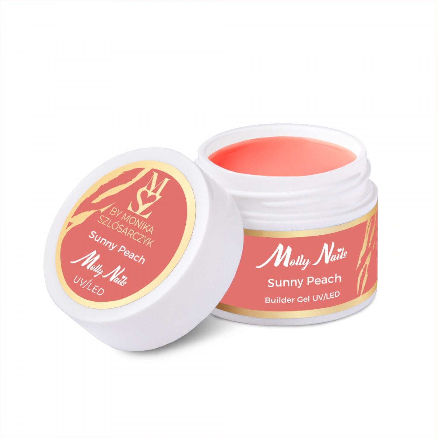 Builder gel Molly Nails Milky Dreams Sunny Peach by Monika Szlósarczyk HEMA Free- 15 g Gel Constructie / Cover